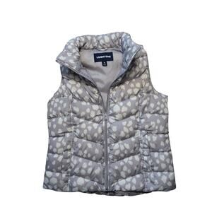 Land's End Down Gray & White puffer Vest, size Medium (10-12)